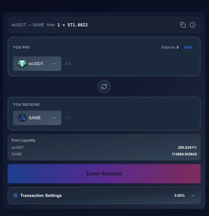 SAME DEX screenshot 2